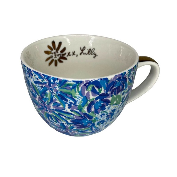 Lilly Pulitzer Other - Lily Pulitzer Floral Gold Trim Ceramic Mug Cup